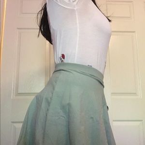 Mint Green Mini Skater Skirt
